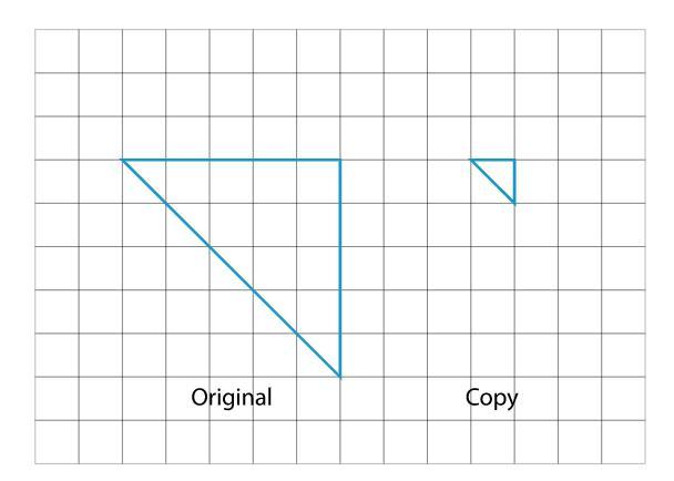 What Is The Scale Factor From The Original Triangle To Its Copy As A Percent?The Picture Is Down Below.