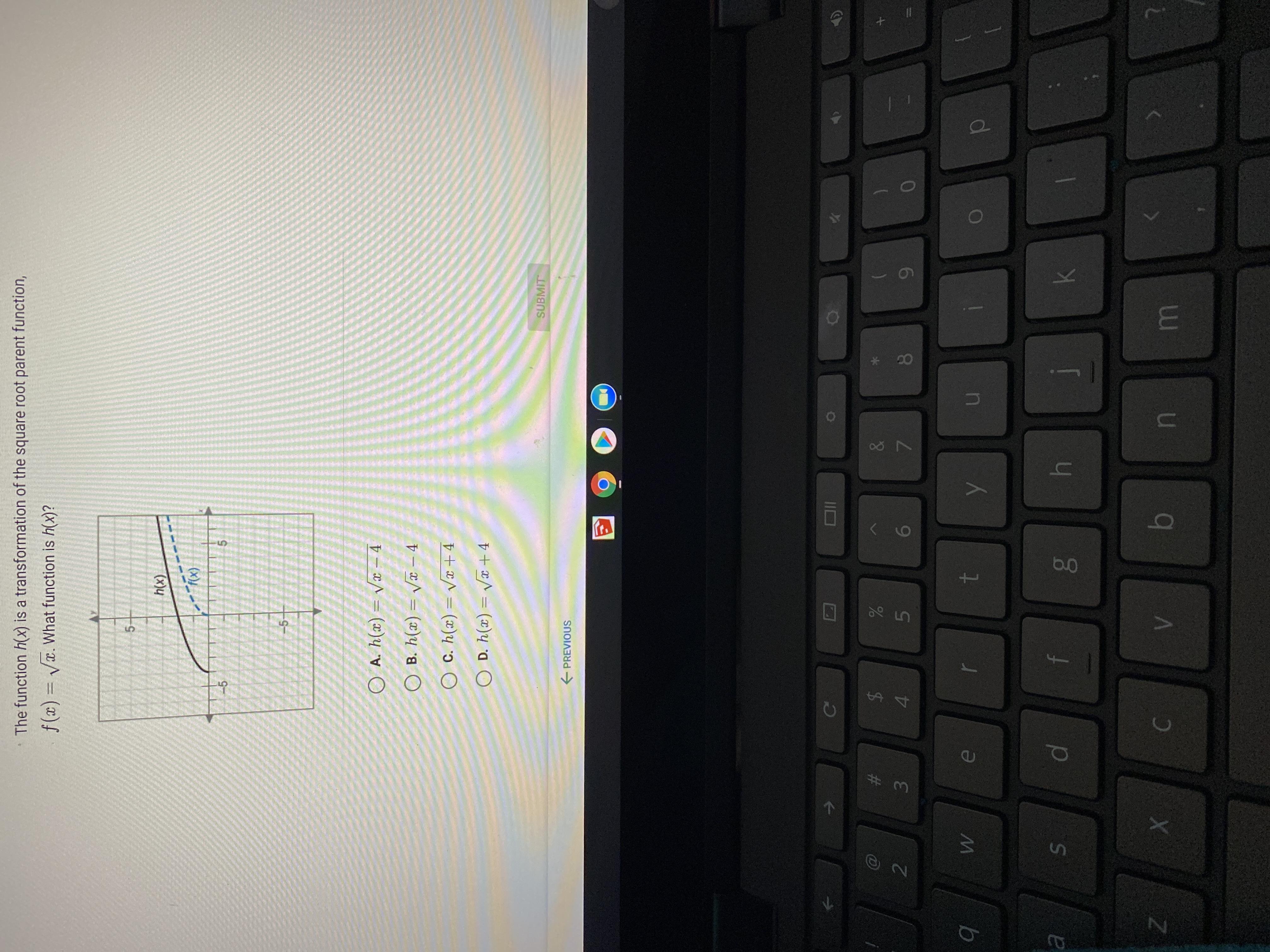  The Function (x) Is A Transformation Of The Square Root Parent Function,f(x) = V. What Function Is H(x)?5nuA.