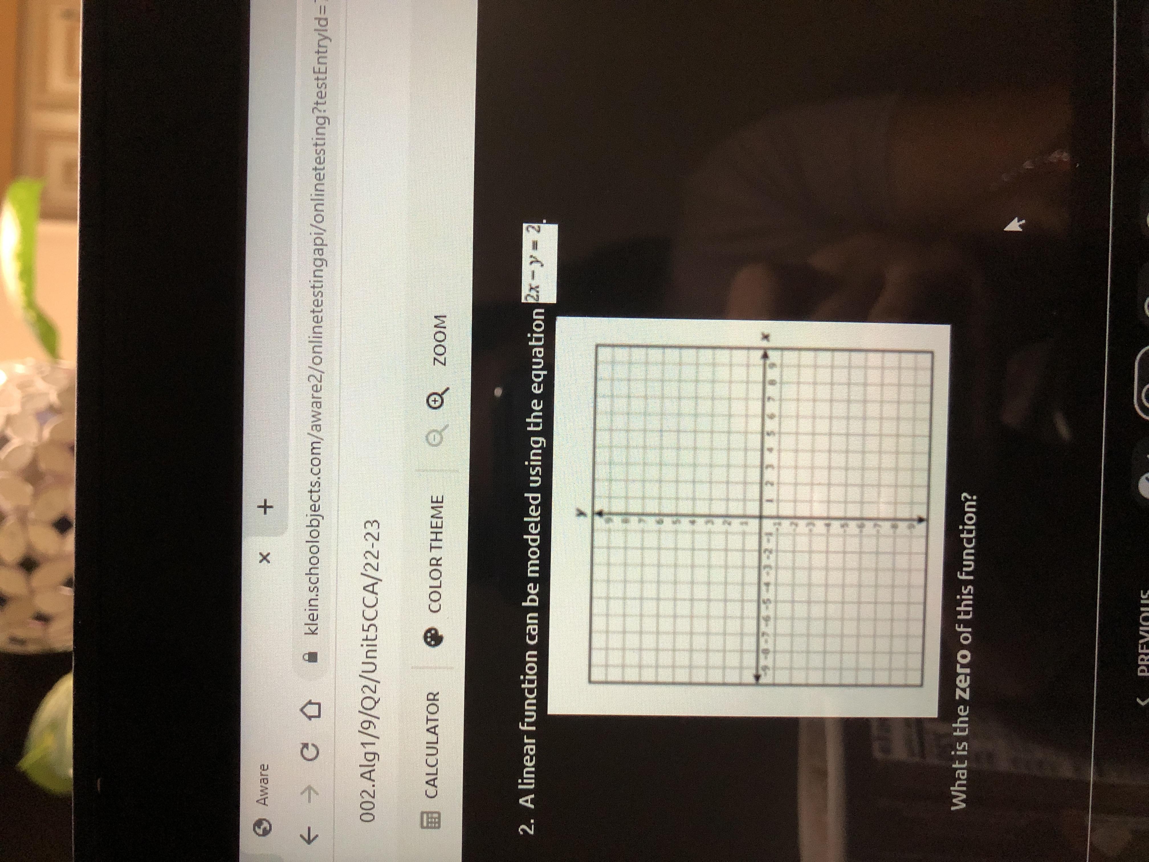 A Linear Function Can Be Modeled Using The Equation 2x-y=2. What Is The Zero Of This Function