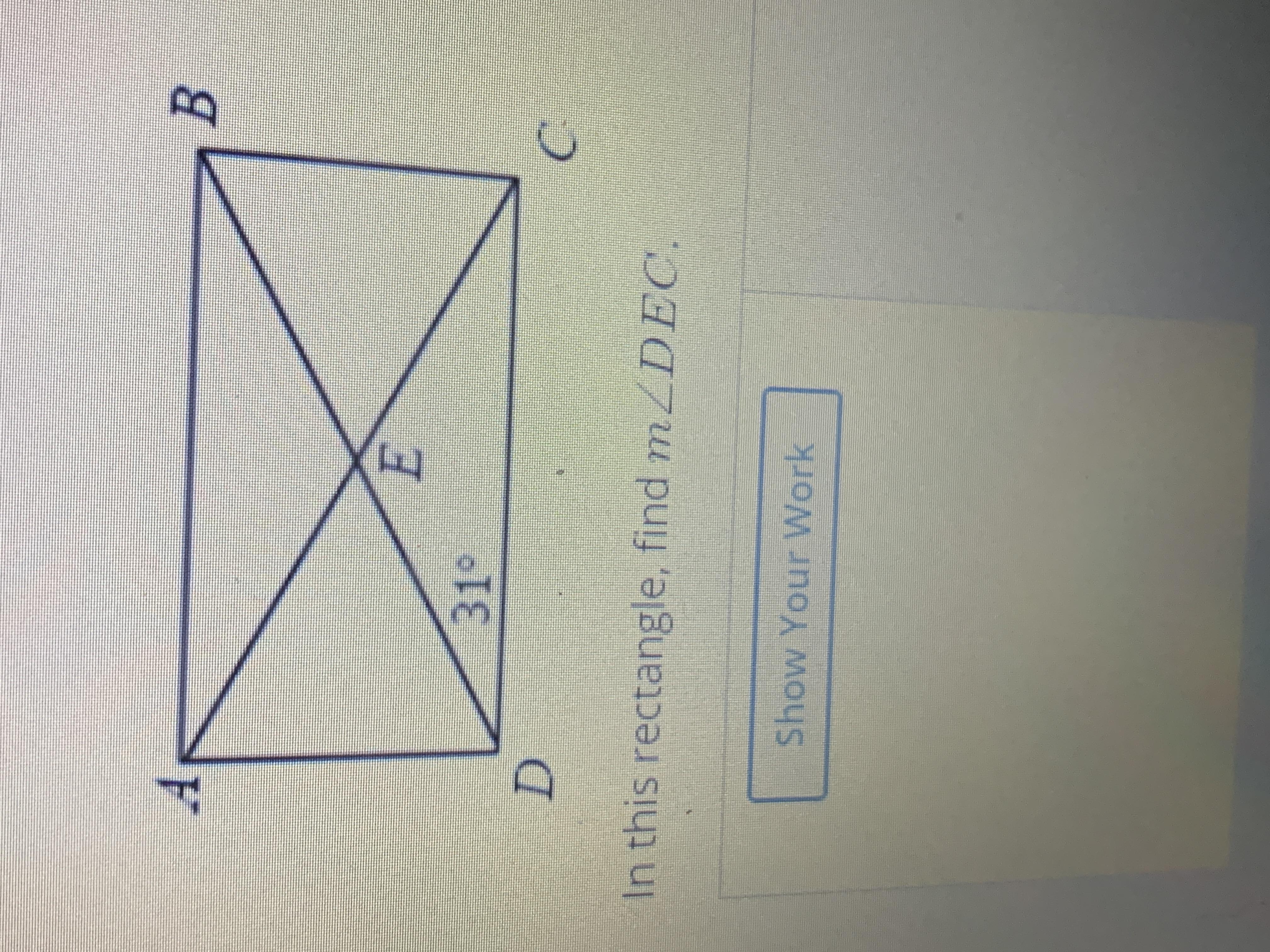In This Rectangle, Find M Angle DEC.Please Help Me!!!!