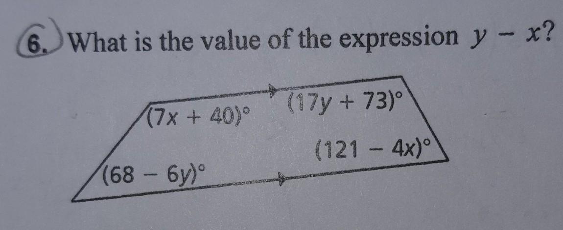 What Is The Value Of The Expression Y - X?