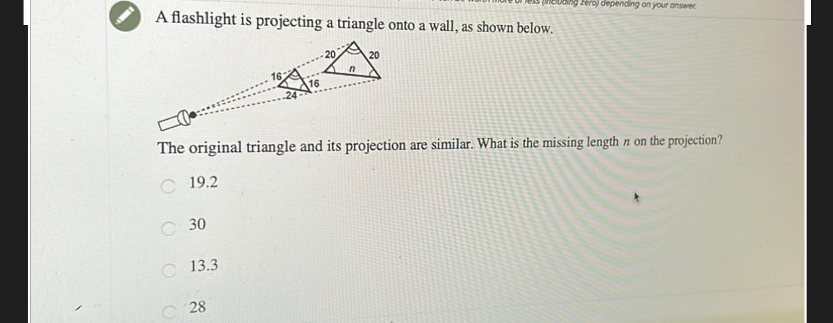 Zero, Depending On Your Answer.|A Flashlight Is Projecting A Triangle Onto A Wall, As Shown Below.20nThe
