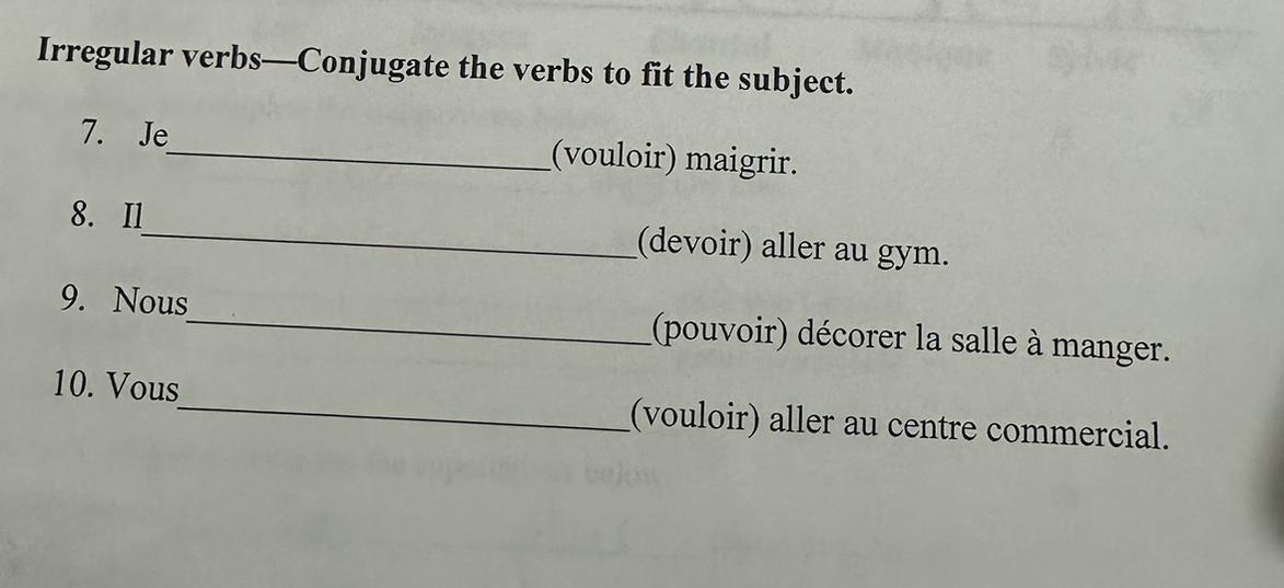 French! Please Answer All Fully