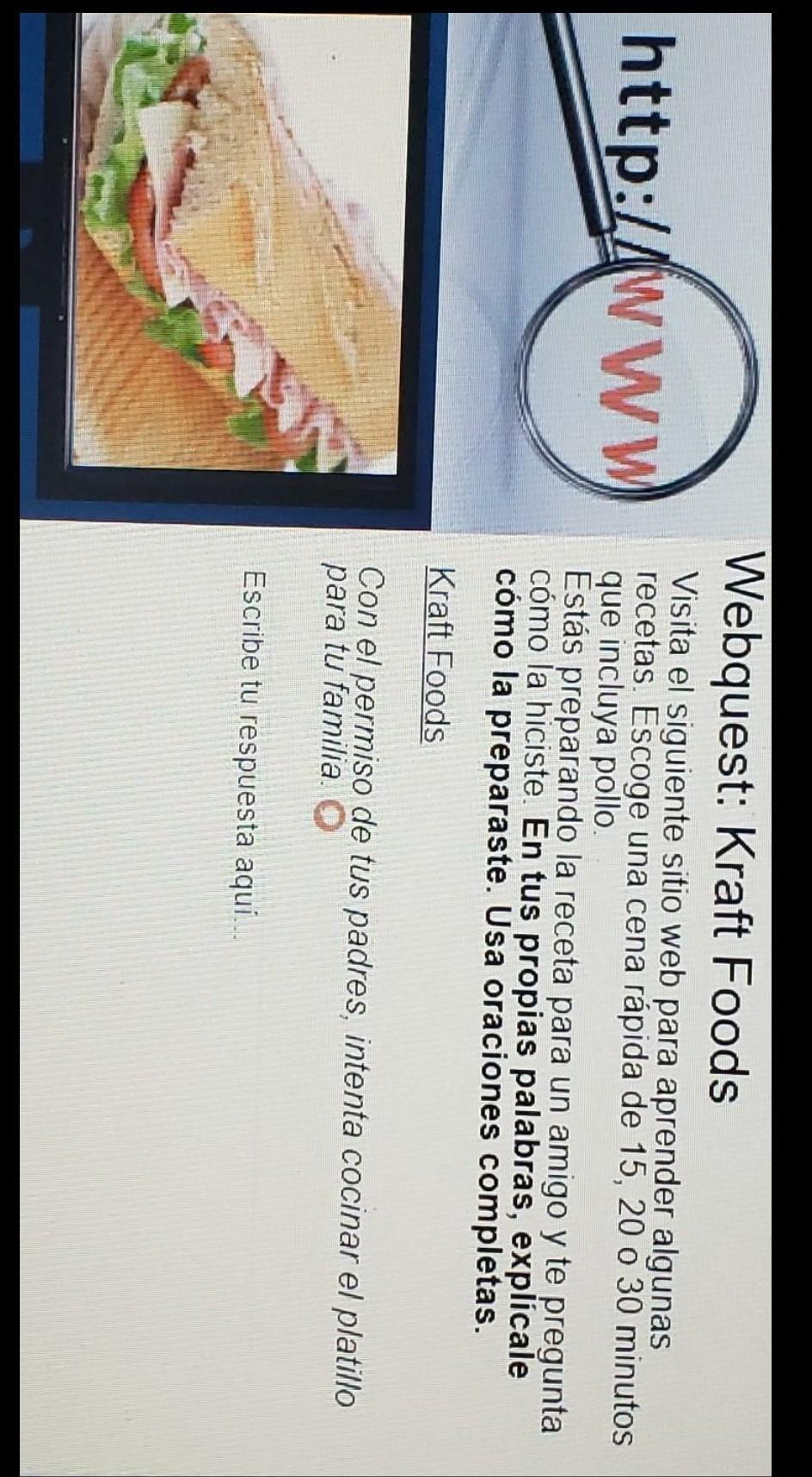 Webquest: Kraft Foods. ( Look At The Picture And Read The Instrucciones. Will Mark Brainliest)