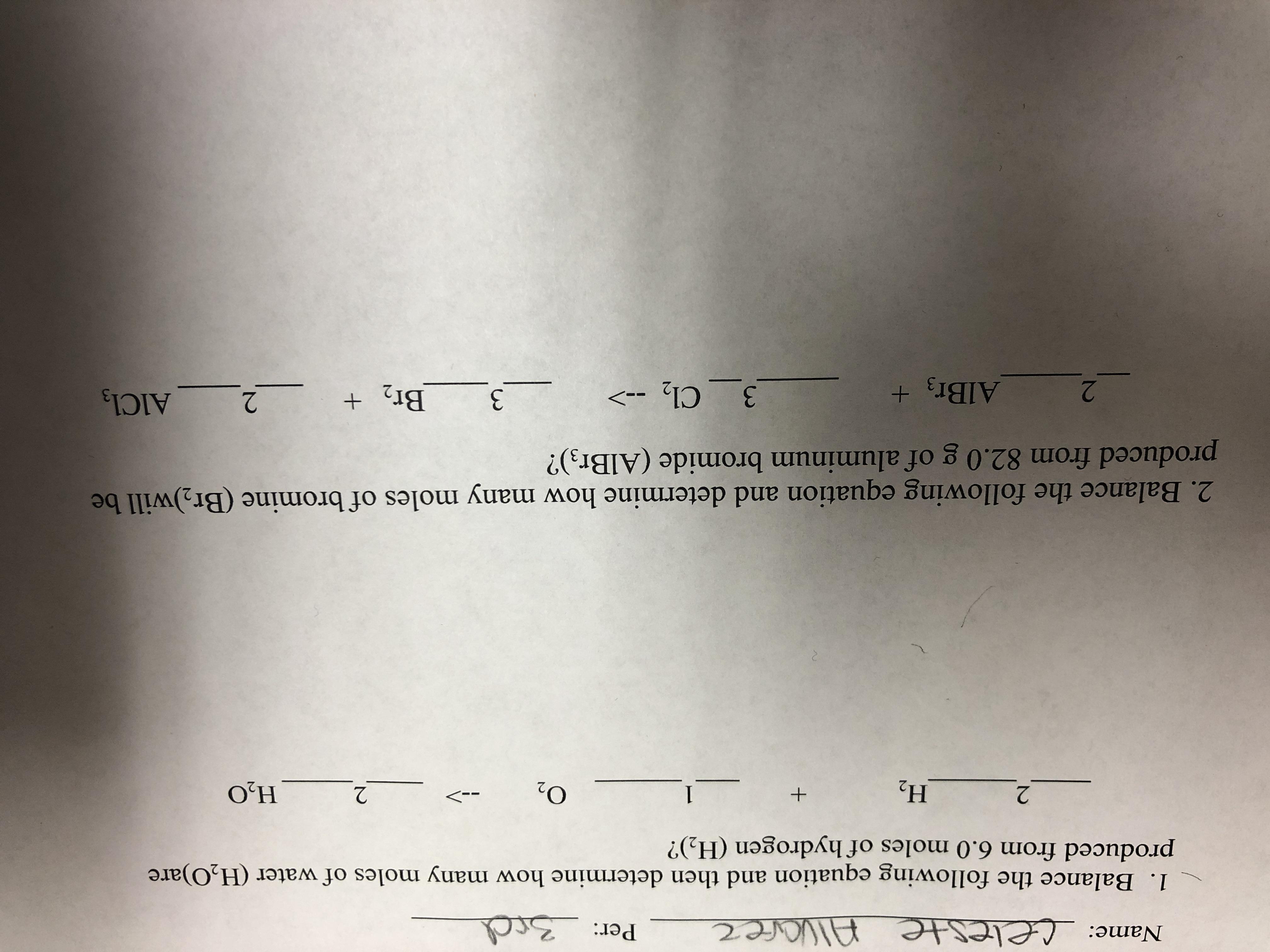 Help!!! ASAP!!! Balace The Equations