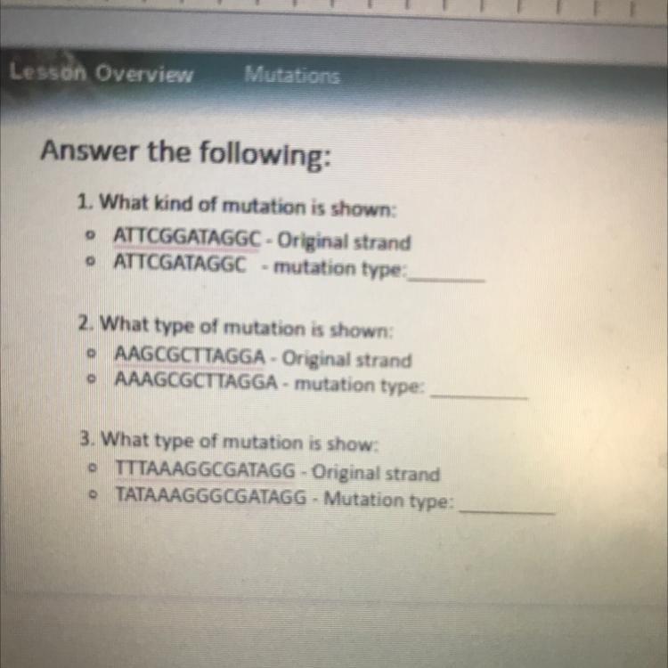 Mutation Types: Deletion,substitution Or Addition/insertion Which One?