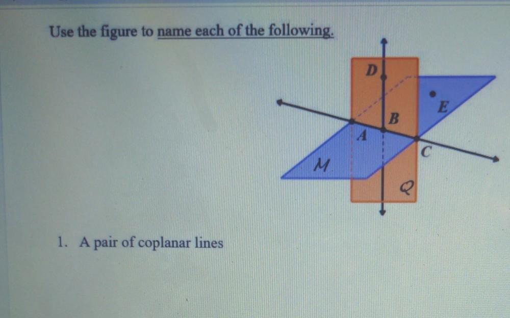 What Are Pairs Of Coplanar Lines, I'm Confused On How To Find Them