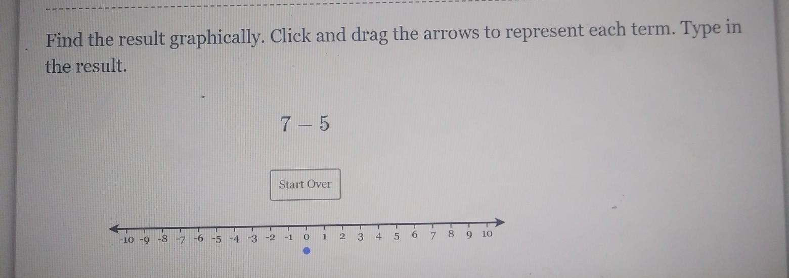 Find The Result Graphically. Click And Drag The Arrows To Represent Each Term. Type In The Result. 7-5