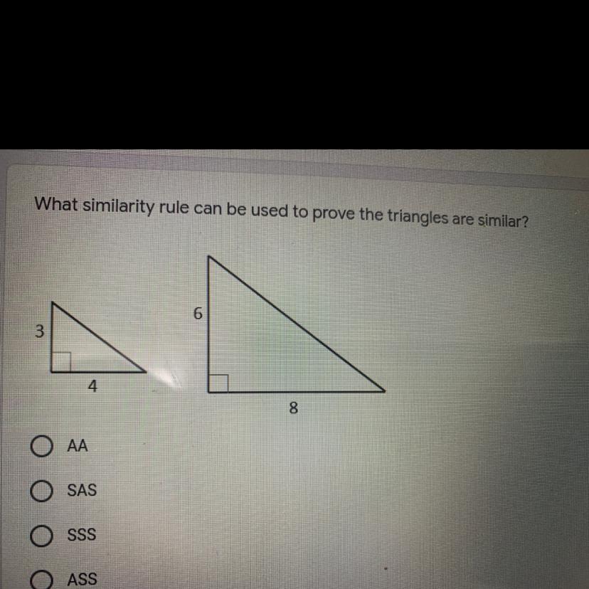 What Similarity Rule Can Be Used To Prove The Triangles Are Similar . Plz Help 