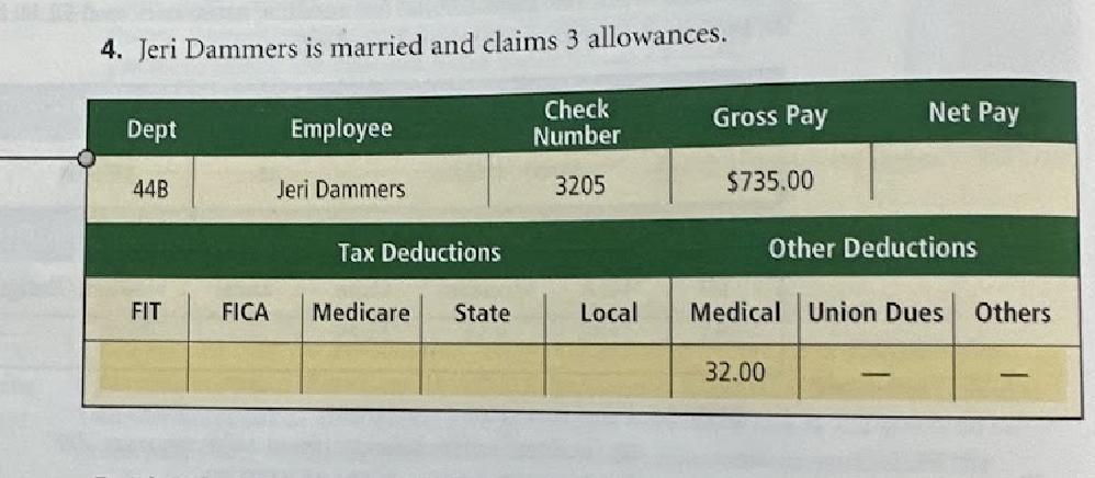 Find The Deductions And The Net Pay. Social Security Is 6.2 Percent Of The First $90,000. Medicare Is