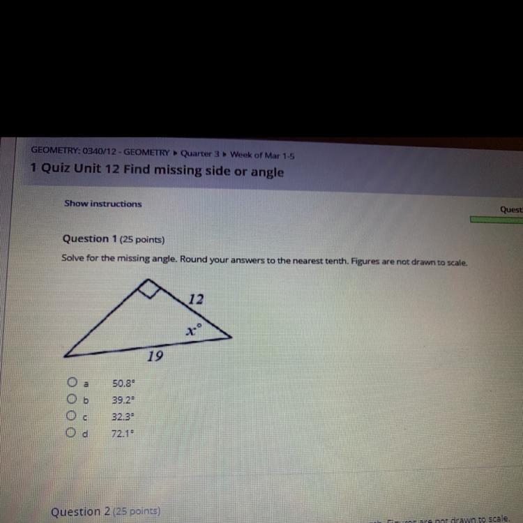 Solve For The Missing Angle. Round Your Answers To The Nearest Tenth. Figures Are Not Drawn To Scale.Help