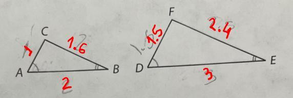 Show That The Triangles Are Similar By Measuring The Lengths Of Their Sides And Comparing The Ratios