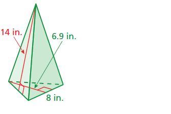 Find The Surface Area Of The Pyramid. The Side Lengths Of The Base Are Equal.The Surface Area Is Square