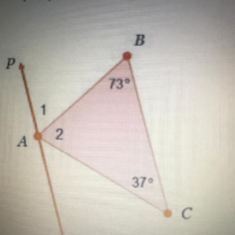 Line P Is Parallel To Side B And CWhat Is The Measure Of Angle 1 In Degrees?