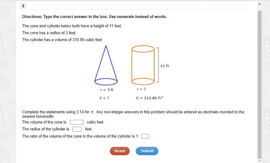Type The Correct Answer In The Box. Use Numerals Instead Of Words.The Cone And Cylinder Below Both Have