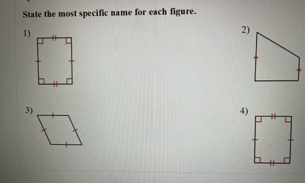 State The Most Specific Name For Each Figure PLS HELP 