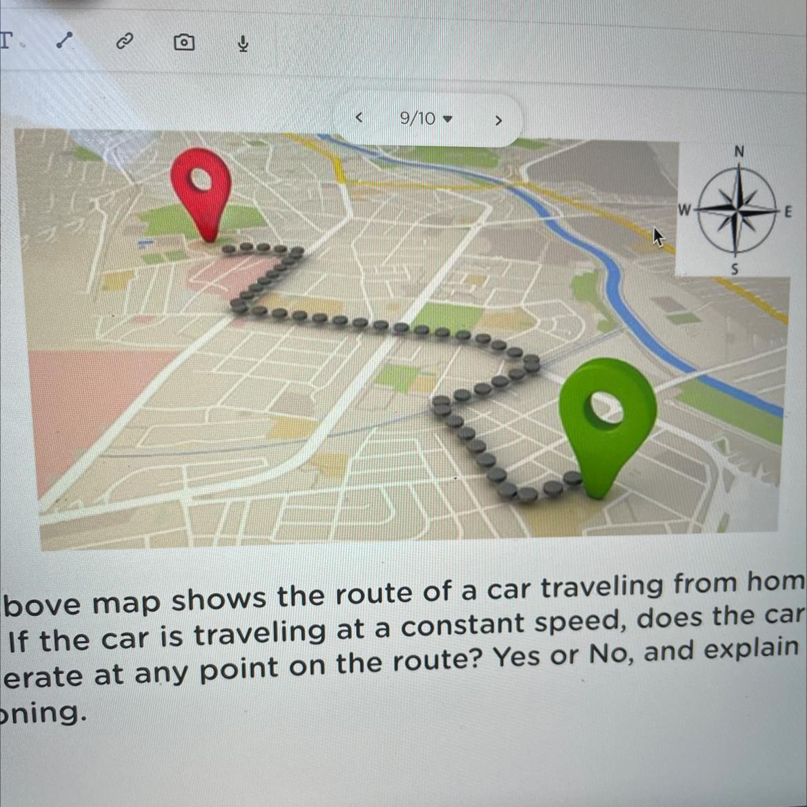 The Above Map Shows The Route Of A Car Traveling From Home To Thepark. If The Car Is Traveling At A Constant