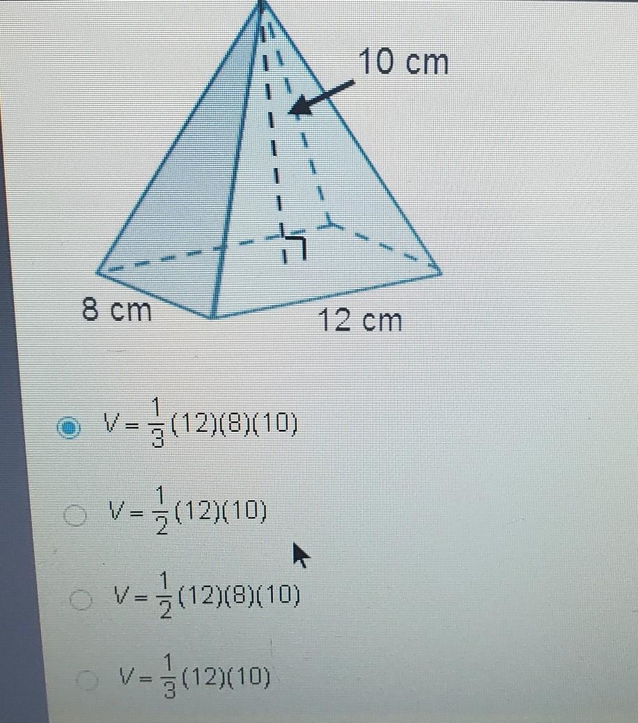 Which Shows How To Determine The Volume Of The Pyramid?
