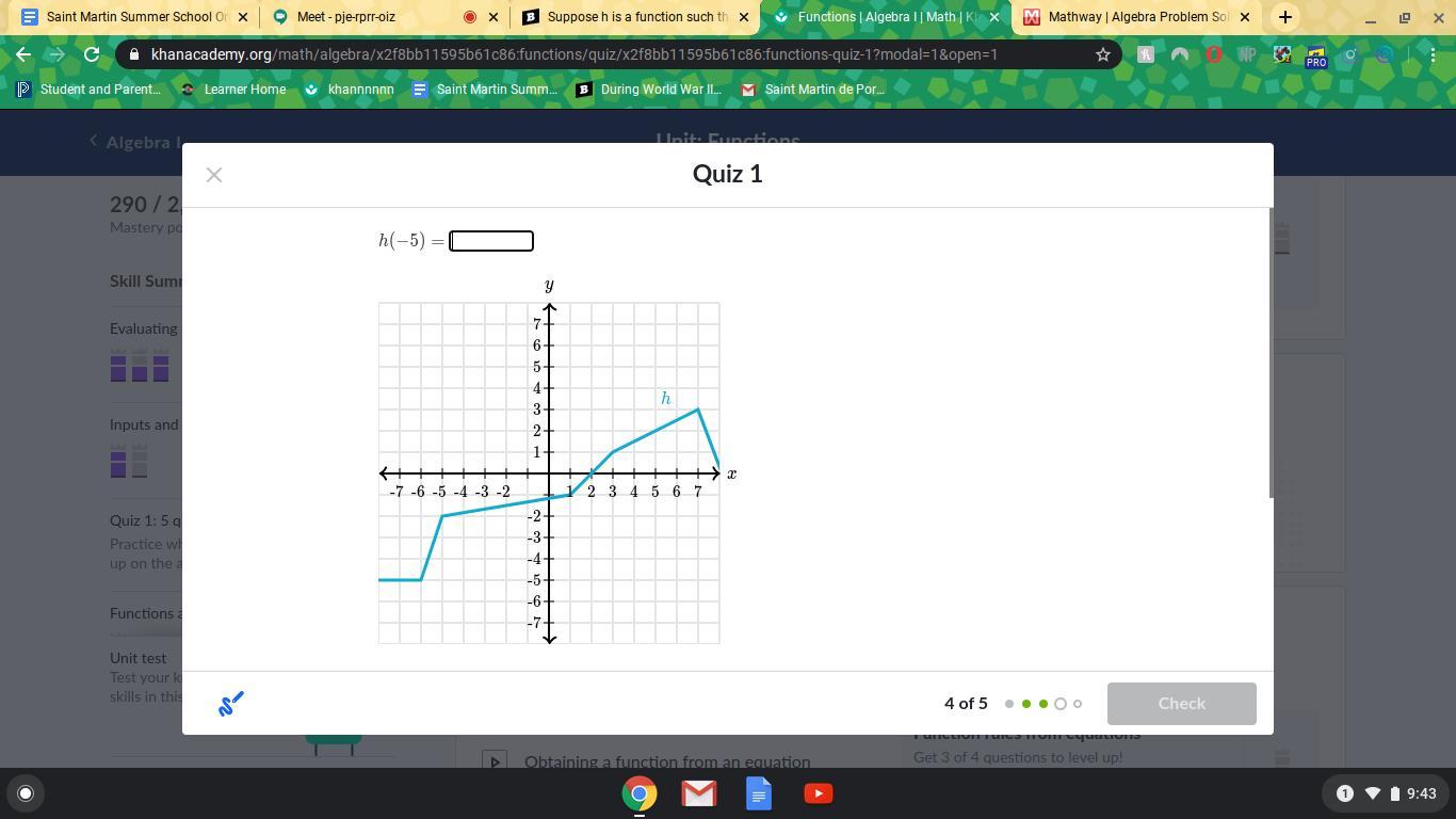 H=(-5) Answer Needed Now!!!!