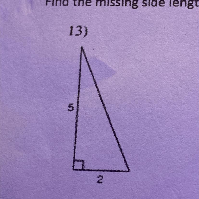 (Pythagorean Theorem) Find The Missing Side Length. Round To The Nearest Hundredth (show Steps)