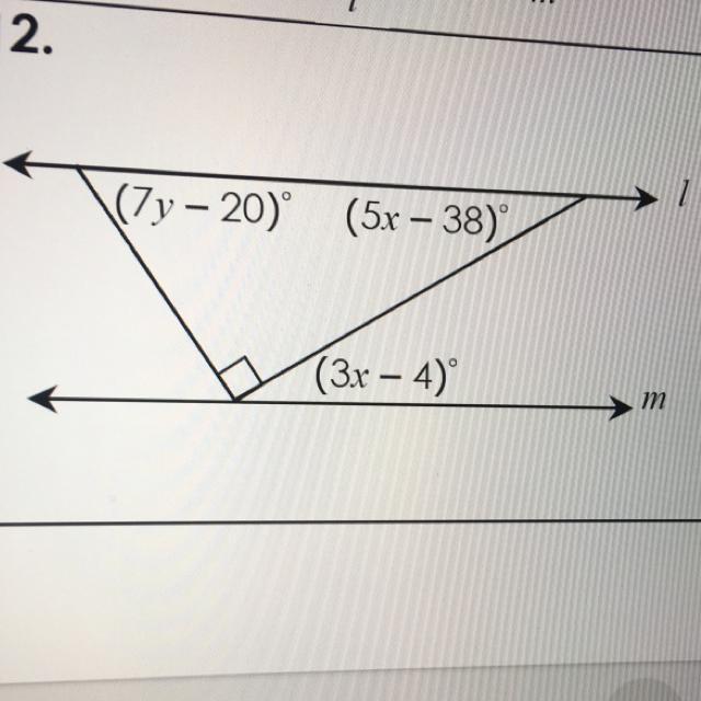 If L Is Parallel To M, Solve For X And Y.