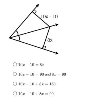 Which Is The Correct Equation Needed To Solve For X.Responses10x10=8x10x10=90 And 8x=9010x10+8x=18010x10+8x=90