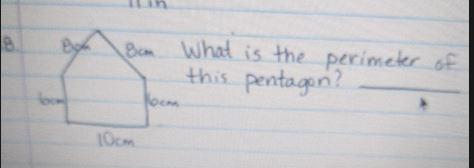 I Have A Pentagon That 8 And 8 And 6 And 6 And 10 Whats The Perimeter?