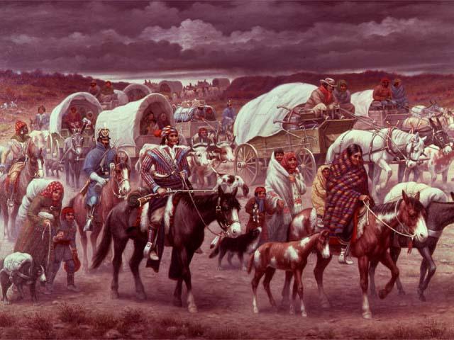 View The Painting Titled "The Trail Of Tears" Below. Robert Lindneux's 1942 Painting "Trail Of Tears"