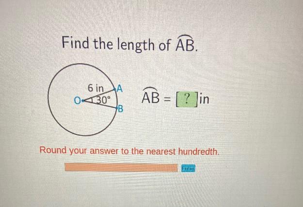 Find The Length Of AB.6 InAB = [ ? Jin0x30Round Your Answer To The Nearest Hundredth.Enter