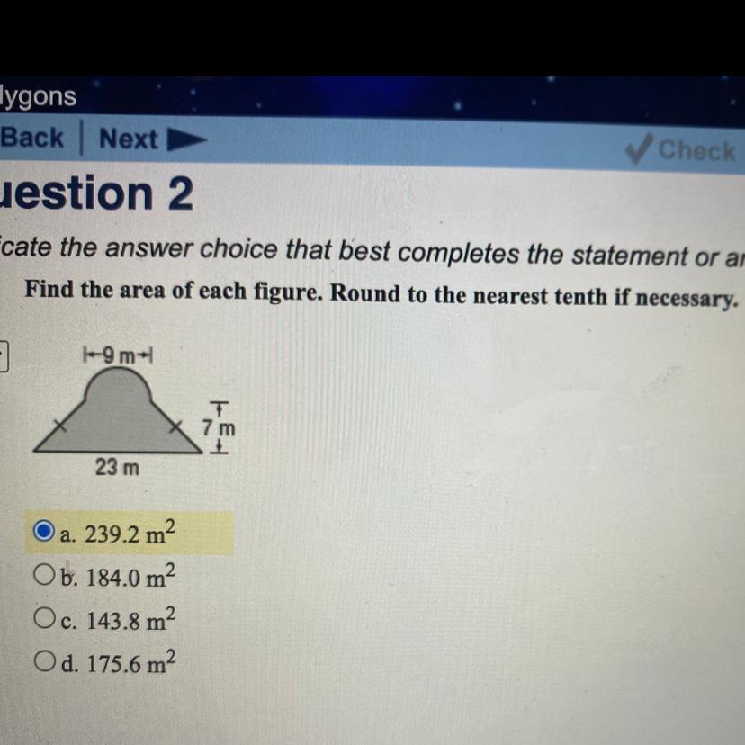 Find The Area Of Each Figure. Round To The Nearest Tenth If Necessary 