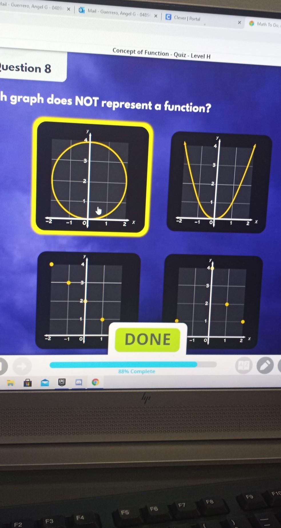 Iready Question 8 Which Graph Does Not Represent A Function