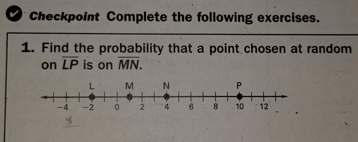 Find The Probability That A Point Chosen At Random On LP Is On MN 