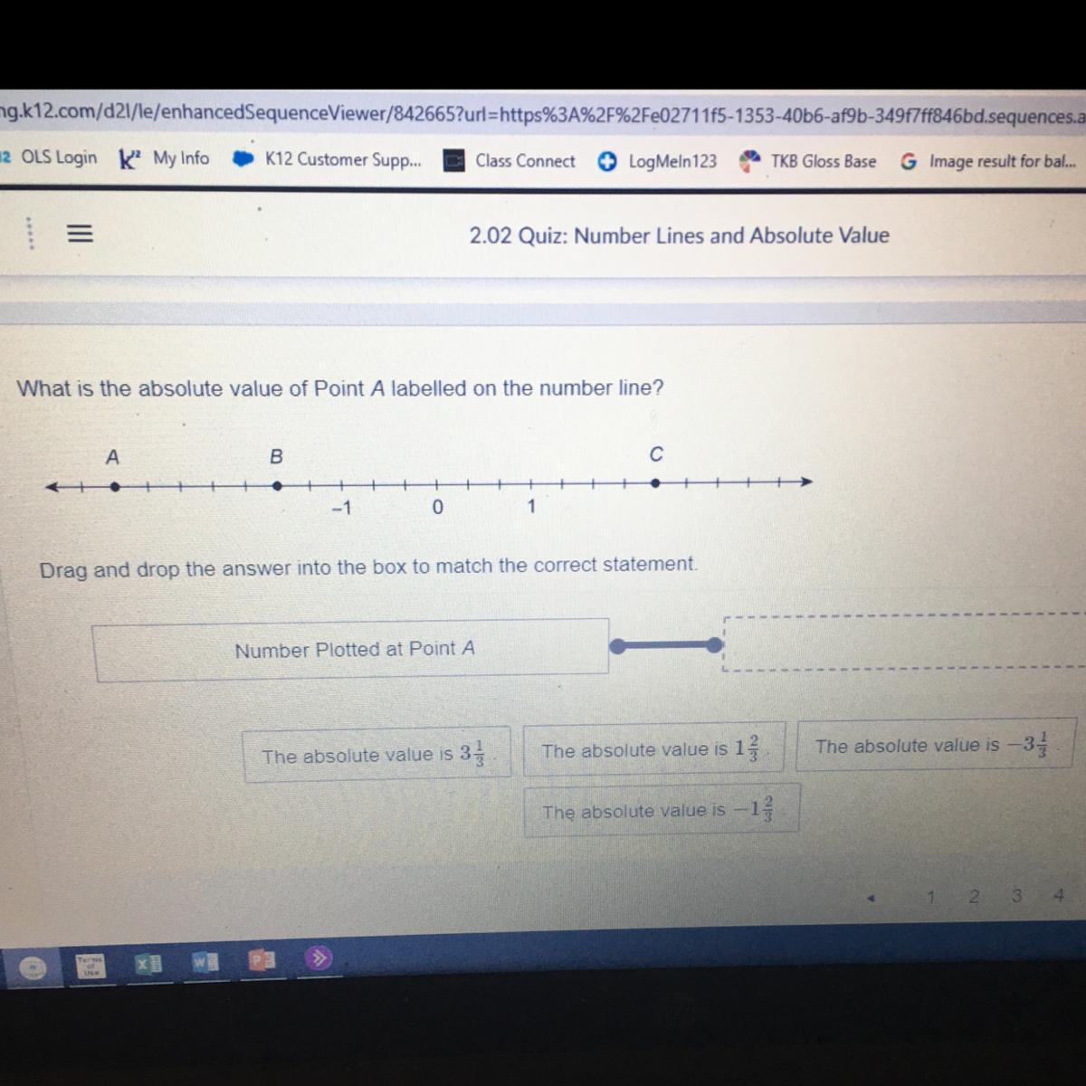 What Is The Absolute Value Of Point A Labelled On The Number Line?B+-101