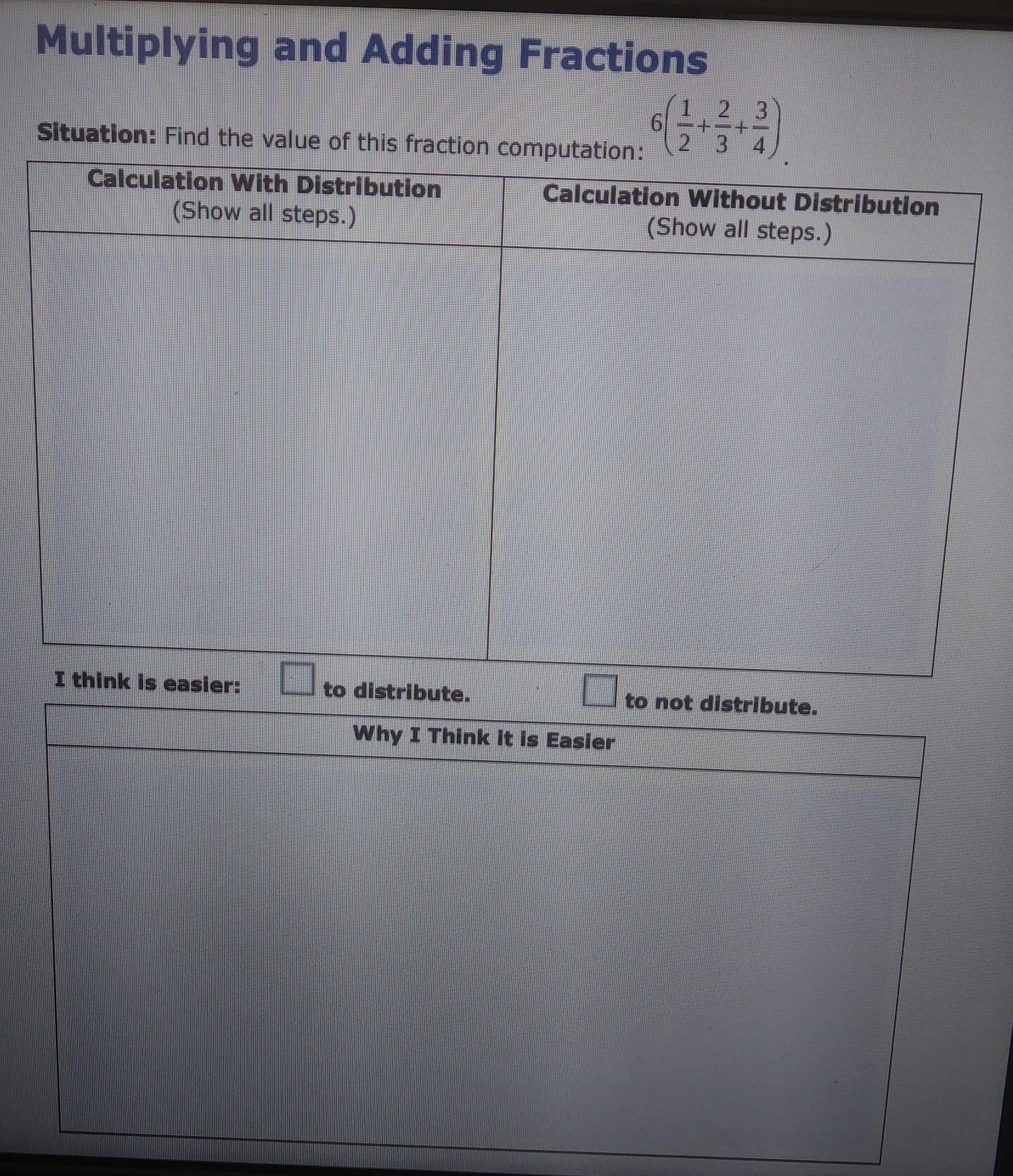 Multiplying And Adding Fractions 6 2 3 Situation: Find The Value Of This Fraction Computation: Calculation