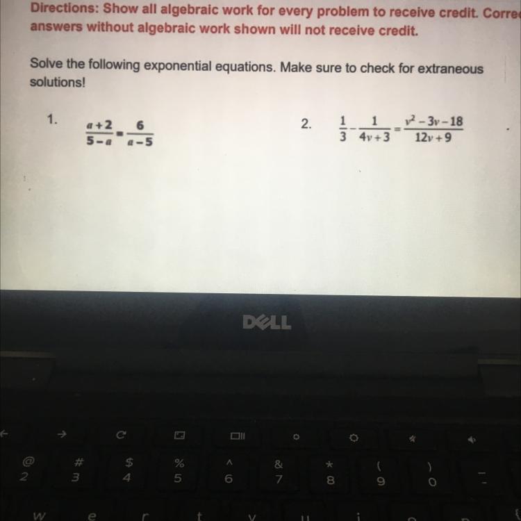 I Need To Show Work Its Algebra 2