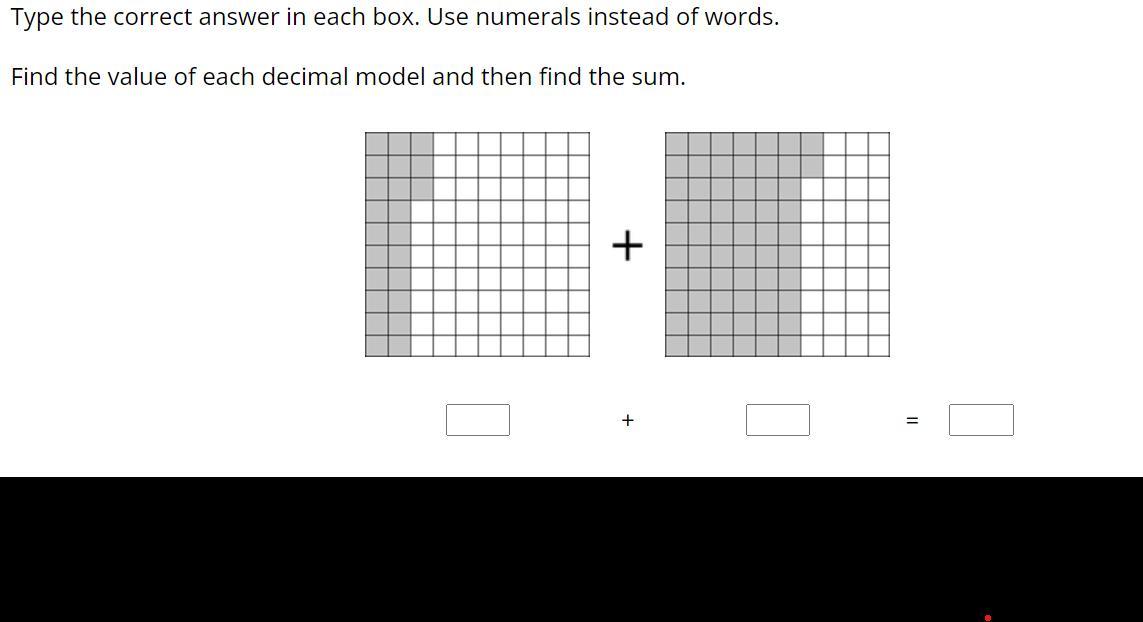 Type The Correct Answer In Each Box. Use Numerals Instead Of WordsFind The Value Of Each Decimal Model