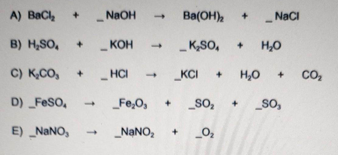 3. Balance The Chemical Equations