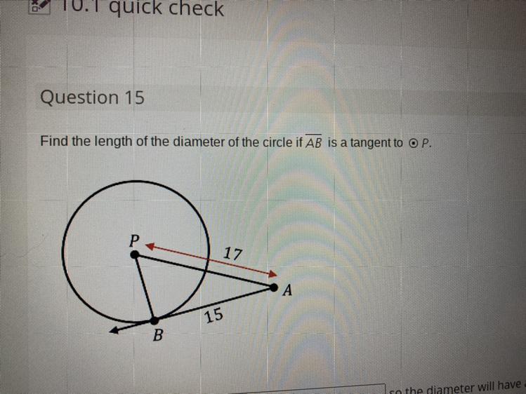 Find The Length And Diameter Of The Circle If Ab Is Tangent To P