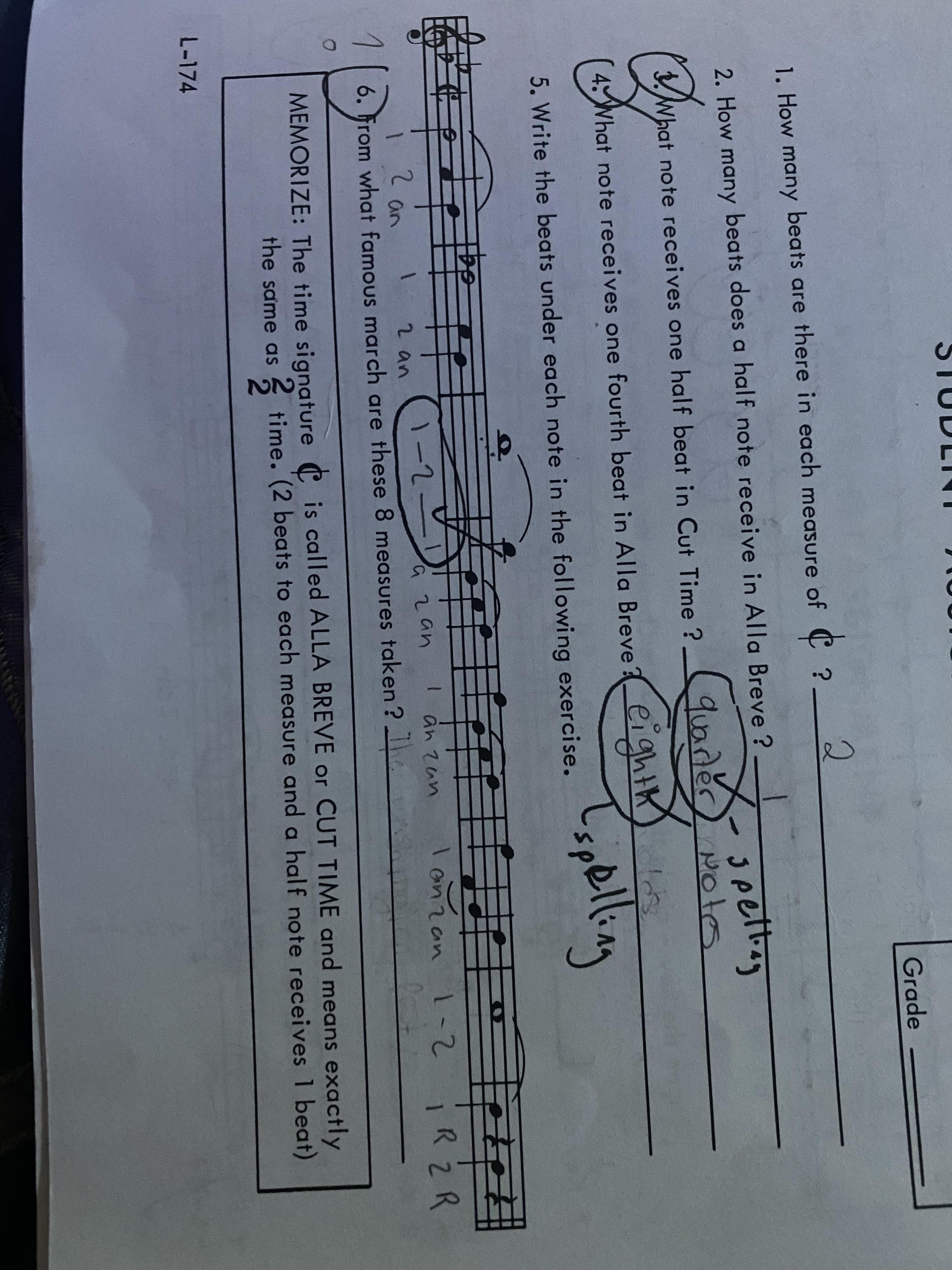 Lesson 42 On Master Theory Book 6. From What Famous March Are These 8 Measures Taken