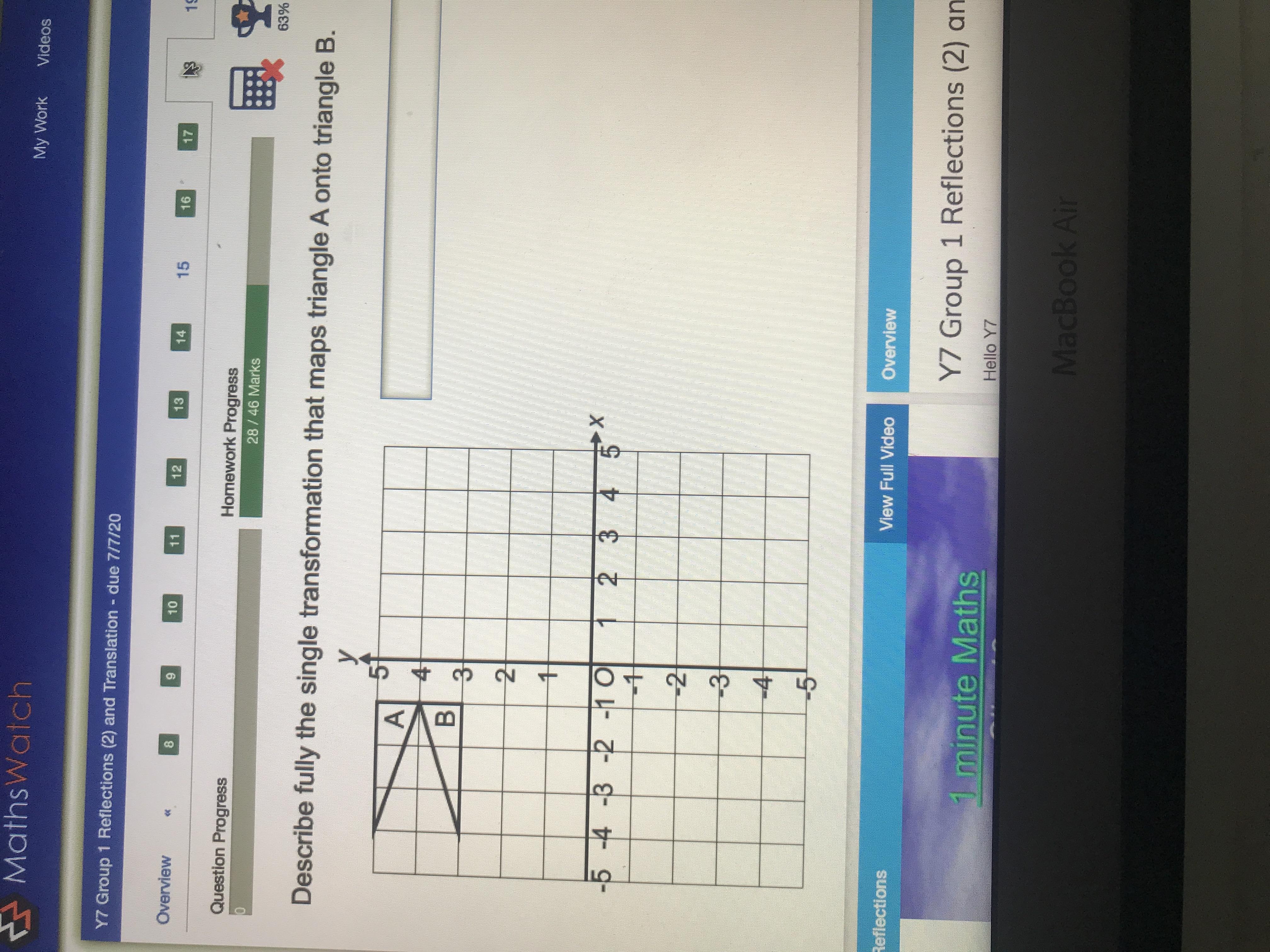 Describe Fully The Single Transformation Thats Maps Triangle A Onto Triangle B.