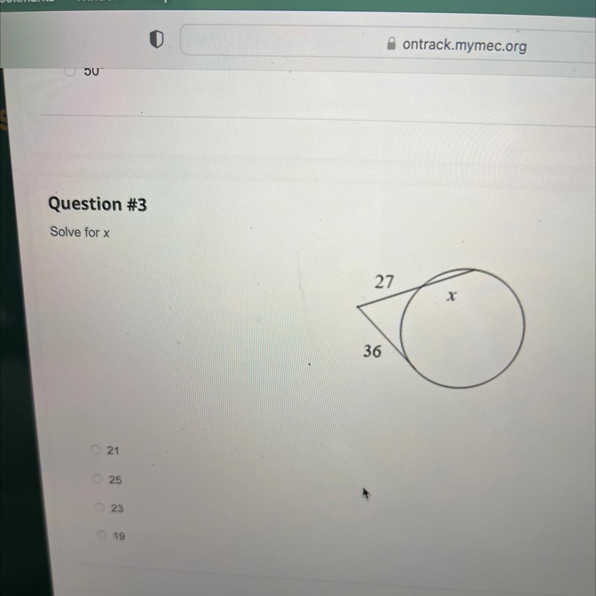 Question #3Solve For X21252736X