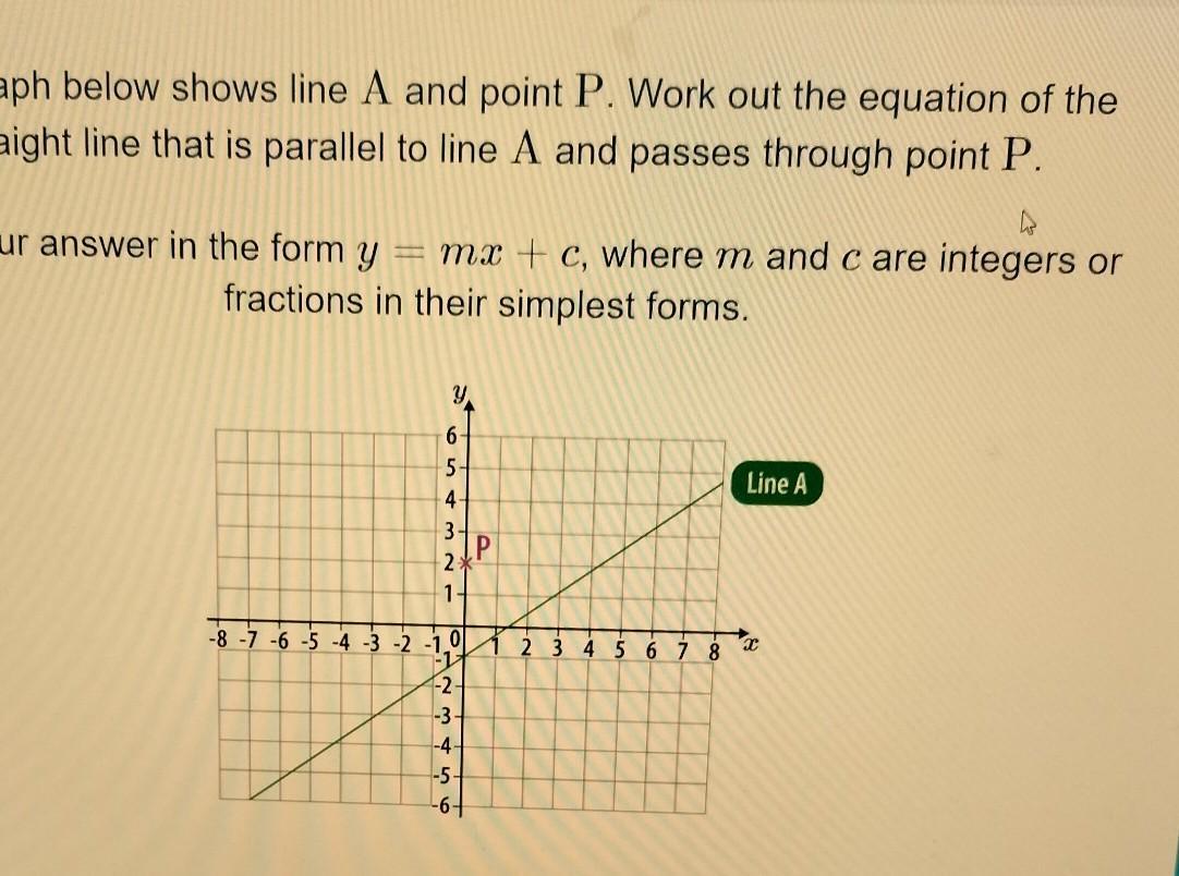 Calculator Bookwork Code: G24 EEPX Not Allowed The Graph Below Shows Line A And Point P. Work Out The