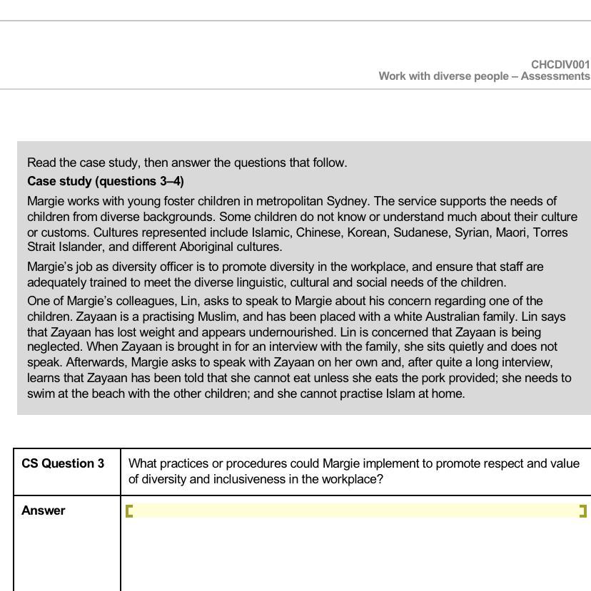 What Practices Or Procedures Could Margie Implement To Promote Respect And Value Of Diversity And Inclusiveness