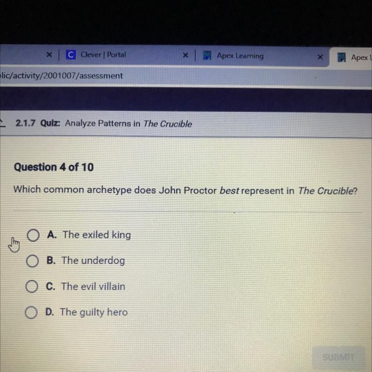 Which Common Archetype Does John Proctor Best Represent In The Crucible?