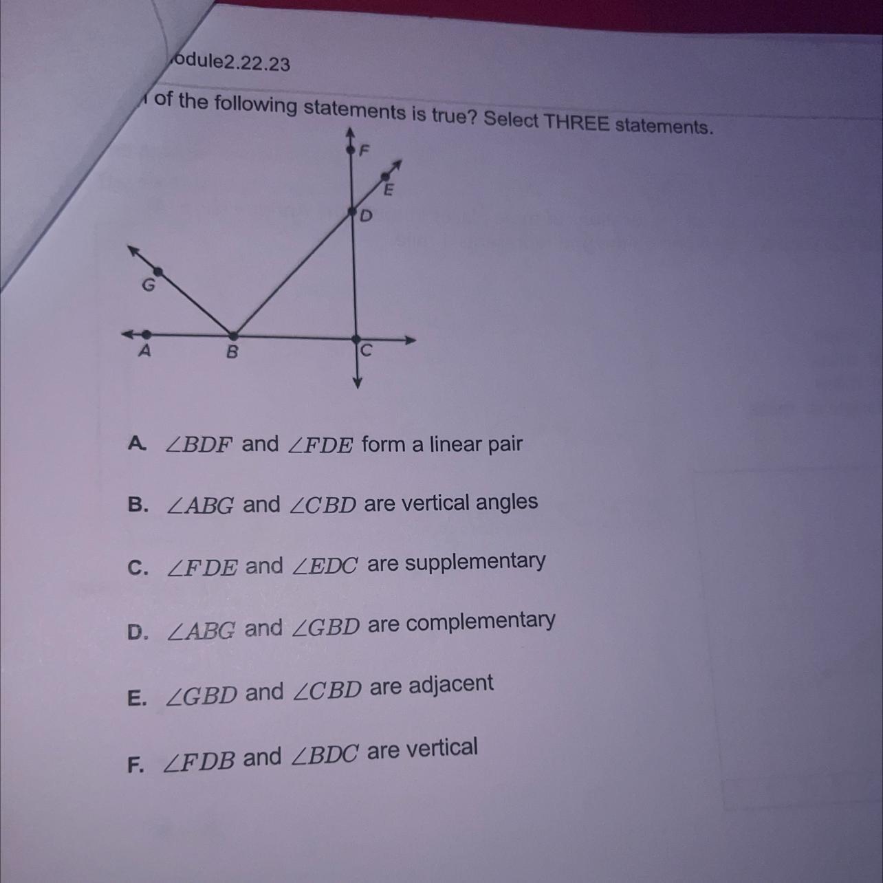 Help Me,what Of The Following Statements Is True?Select THREE Statements