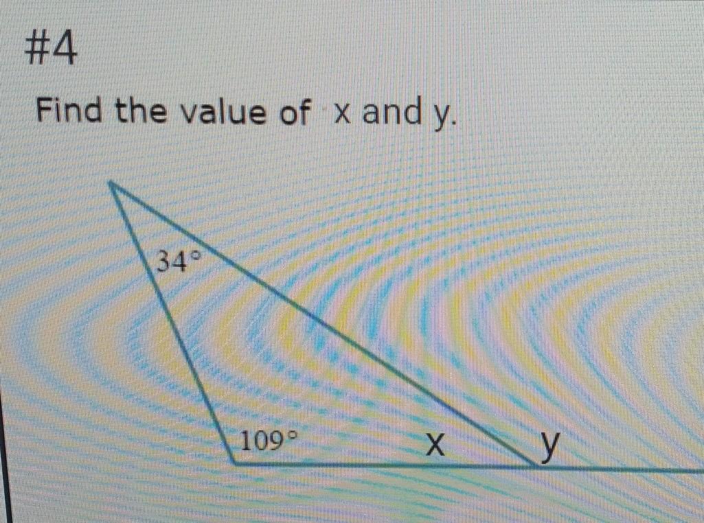 #4 Find The Value Of X And Y 34 109 X And Y