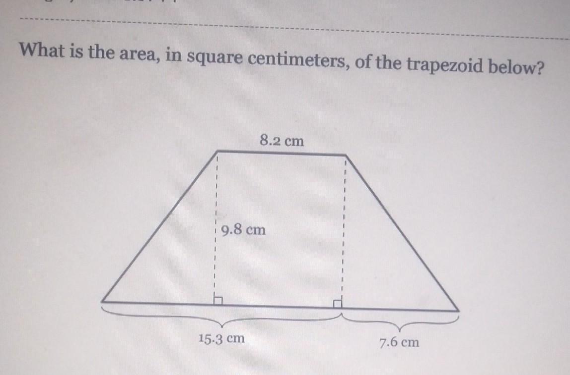 What Is The Area In Square Centimeters Of The Trapezoid Below
