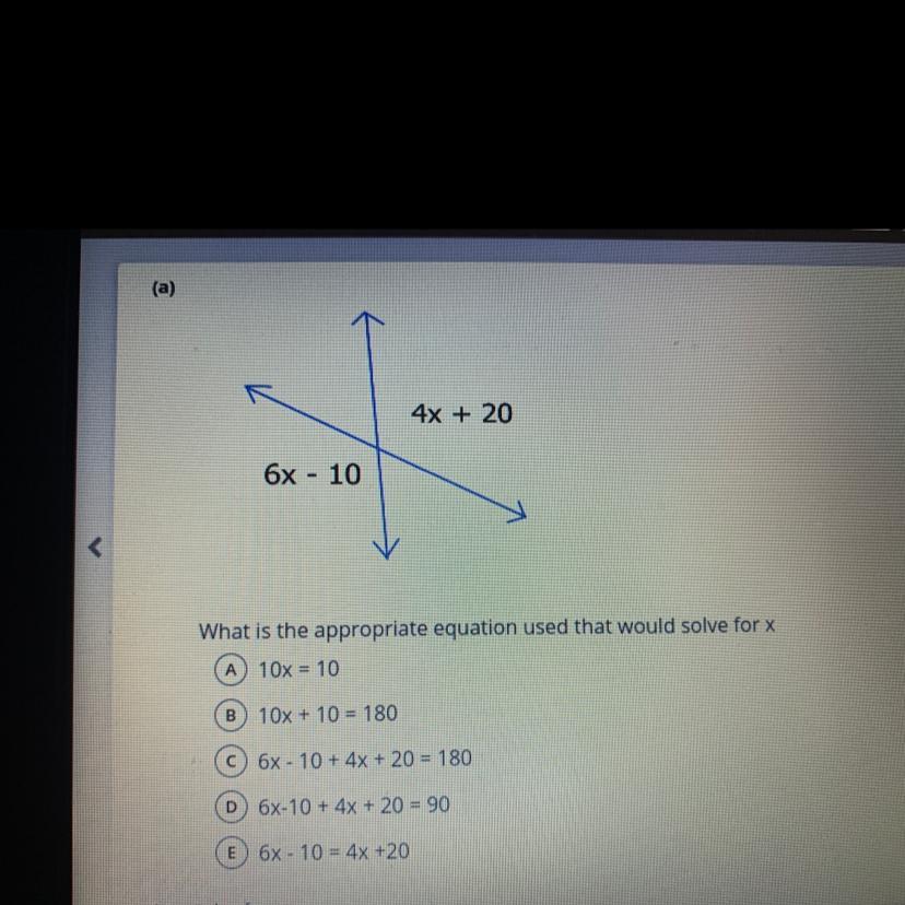 What Is The Appropriate Equation Used That Would Solve For X