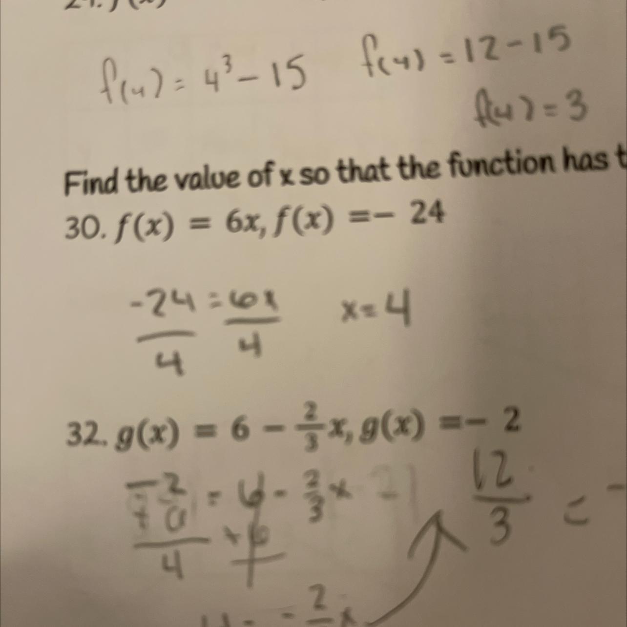 How To Find The Value Of X So That The Function Has A Given Value