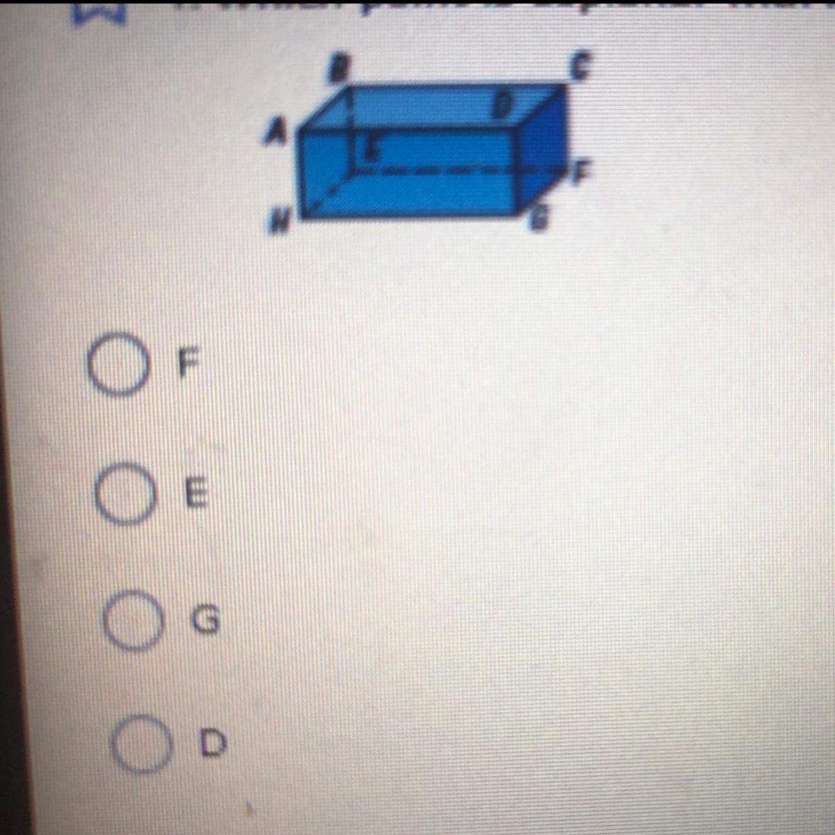 Which Point Is Coplanar With A, B And C In The Diagram Below